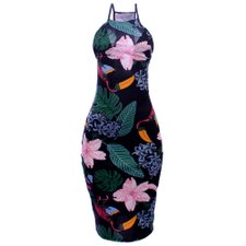 Vestido Tubinho Estampado Frente Única Vestido Tubinho Estampado Frente Única