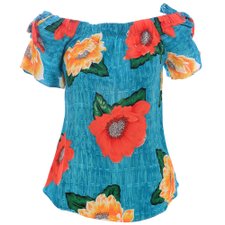 Blusa Ciganinha Feminina Floral Com Amarração Blusa Ciganinha Feminina Floral Com Amarração