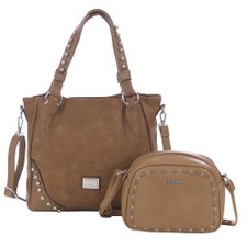 Kit 2 Bolsas Totem + Transversal Feminina Alto Relevo Com Tachas Kit 2 Bolsas Totem + Transversal Feminina Alto Relevo Com Tachas