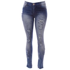 Calça Jeans Skinny Destroyed Feminina Calça Jeans Skinny Destroyed Feminina