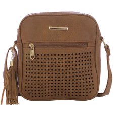 Bolsa Tiracolo Transversal Em Alto Relevo Com Tassel E Vazados Bolsa Tiracolo Transversal Em Alto Relevo Com Tassel E Vazados