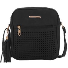 Bolsa Tiracolo Transversal Em Alto Relevo Com Tassel E Vazados Bolsa Tiracolo Transversal Em Alto Relevo Com Tassel E Vazados
