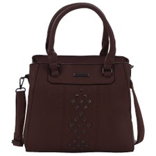 Bolsa Satchel Feminina Em Alto Relevo Com Vazados E Spikes Bolsa Satchel Feminina Em Alto Relevo Com Vazados E Spikes