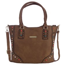 Bolsa De Ombro Em Alto Relevo Com Tachas Coloridas E Spikes Bolsa De Ombro Em Alto Relevo Com Tachas Coloridas E Spikes