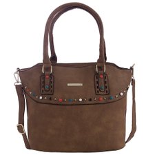 Bolsa Feminina Satchel Em Alto Relevo Com Tachas Coloridas Bolsa Feminina Satchel Em Alto Relevo Com Tachas Coloridas