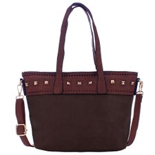 Bolsa Feminina De Ombro Em Alto Relevo Com Spikes E Vazados Bolsa Feminina De Ombro Em Alto Relevo Com Spikes E Vazados