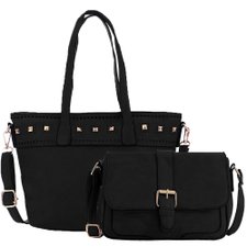 Kit Feminino Bolsa De Ombro Em Alto Relevo + Transversal Lisa Kit Feminino Bolsa De Ombro Em Alto Relevo + Transversal Lisa