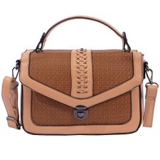 Bolsa Feminina Social Alto Relevo Com Tressê E Alça De Mão Bolsa Feminina Social Alto Relevo Com Tressê E Alça De Mão