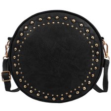 Bolsa Feminina Redonda Em Alto Relevo Com Spikes E Tachas Bolsa Feminina Redonda Em Alto Relevo Com Spikes E Tachas