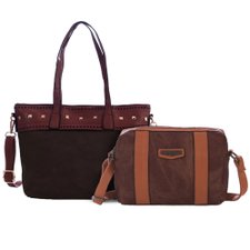 Kit Feminino Bolsa De Ombro Em Alto Relevo + Bolsa Transversal Estonada Kit Feminino Bolsa De Ombro Em Alto Relevo + Bolsa Transversal Estonada
