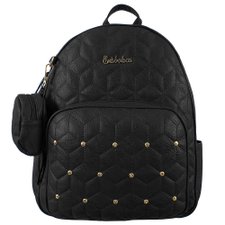 Kit Mochila Feminina Em Matelassê Com Tachas + Portal Níquel Kit Mochila Feminina Em Matelassê Com Tachas + Portal Níquel