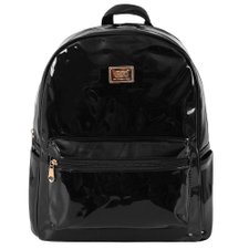 Mochila Feminina De Verniz Luxo Com Detalhes Metálicos Mochila Feminina De Verniz Luxo Com Detalhes Metálicos