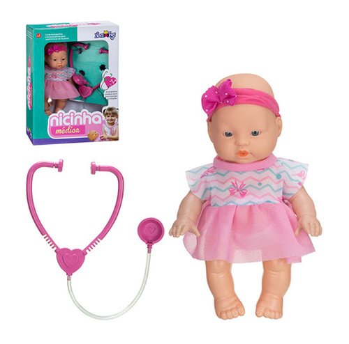 Boneca Infantil Nicinha Médica Com Acessórios