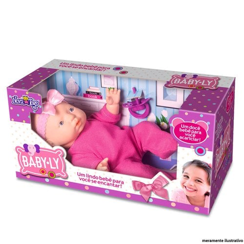 Boneca Infantil Baby-Ly Com Pijama E Chupeta