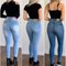 Calça Jeans Skinny Feminina Básica Azul Claro 36 Ao 46