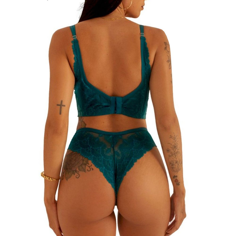 Conjunto Lingerie Suti Bojo Calcinha De Renda Feira Da