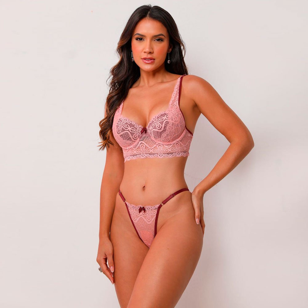 Conjunto Lingerie Suti Bojo Calcinha Rendado Feira Da Madrugada Sp