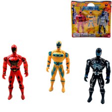 Bonecos Heróis 3 Peças Coloridos Super Fighter Infantil Brinquedo