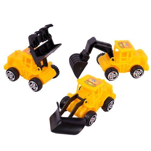 Caminhão Trator e Escavadeira Com 3 Peças Variadas Brinquedo
