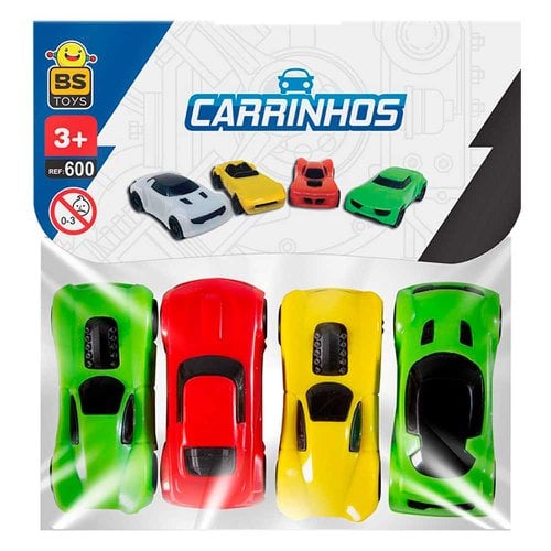 Kit Com 4 Carrinhos Infantil Roda Livre Cores Variadas