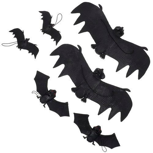 Enfeite Morcego De Plástico Halloween 6 Peças Decoração