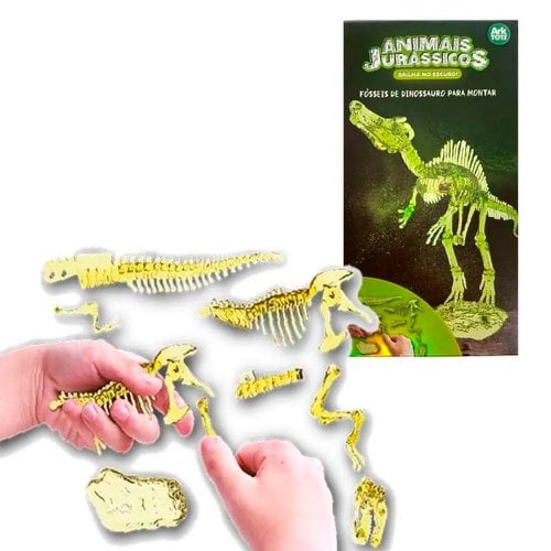 Fosseis De Dinossauro 3D Brilha No Escuro Brinquedo Infantil