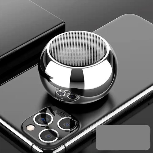 Mini Caixa De Som Redonda Portátil Bluetooth Espelhada Fosca