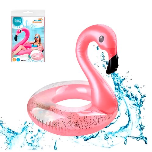 Boia Circular De Flamingo 58cm Com Glitter Infantil
