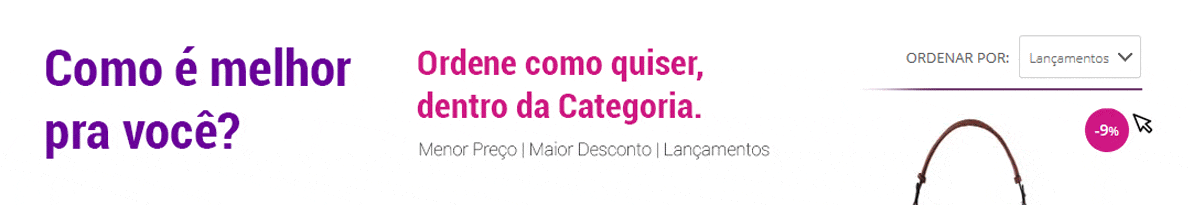 Ordene as Categorias do Jeito que Você Preferir! Ordem Categorias
