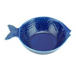 Jogo Bowl Cerâmica Peixe 4 Peças Ocean Azul 20x14cm 28099 Wolff