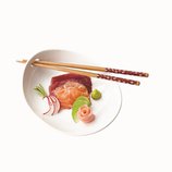Jogo 2 peças para comida Japonesa Prato com Hashi PCLN-036 Hauskraft