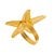 Jogo 4 Anéis para Guardanapos Zinco Estrela do Mar Dourado 6x6x4cm 61412 Royal