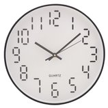 Relógio De Parede Em Plástico Quartz Branco Com Preto 30,5x4cm 2745 Lyor