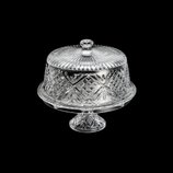 Prato Bolo Cristal com Pe e Cupula 30,6cm 3896 Wolff Prato Bolo Cristal com Pe e Cupula 30,6cm 3896 Wolff