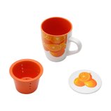 Caneca com Infusor de Porcelana Laranja 330ml 1147 Bon Gourmet Caneca com Infusor de Porcelana Laranja 330ml 1147 Bon Gourmet