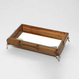 Bandeja Bambu 55X35X4,5cm com Pe Niquelado 11591 Woodart Bandeja Bambu 55X35X4,5cm com Pe Niquelado 11591 Woodart
