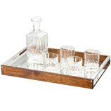 Bandeja Madeira com Espelho Naturals 45X30X4,5cm 10997 Woodart Bandeja Madeira com Espelho Naturals 45X30X4,5cm 10997 Woodart