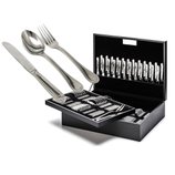 Faqueiro de Inox 130 Peças Chris com Estojo de Madeira 77072 Wolff Faqueiro de Inox 130 Peças Chris com Estojo de Madeira 77072 Wolff