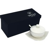 Açucareiro Porcelana com Prato e Colher Wolk 7X4,5cm 1161 Wolff Açucareiro Porcelana com Prato e Colher Wolk 7X4,5cm 1161 Wolff