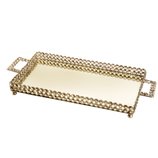 Bandeja Retangular Ferro Cristais Dourada 56cm 3699 Wolff India Bandeja Retangular Ferro Cristais Dourada 56cm 3699 Wolff India