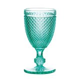 Taça Vinho de Vidro Bico de Jaca Turquesa 235 ml 25890 Taça Vinho de Vidro Bico de Jaca Turquesa 235 ml 25890