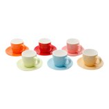 Jogo de Xícaras de Café com Pires de Porcelana 6 peças 90ml Colorida Winter 30384 Bon Gourmet Jogo de Xícaras de Café com Pires de Porcelana 6 peças 90ml Colorida Winter 30384 Bon Gourmet
