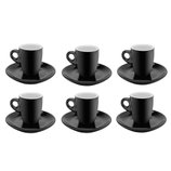 Jogo de Xícara de Café de Porcelana 6 peças com Pires Preto 70 ml 26435 Bon Gourmet Jogo de Xícara de Café de Porcelana 6 peças com Pires Preto 70 ml 26435 Bon Gourmet