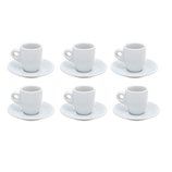 Jogo de Xícaras de Café de Porcelana 6 peças com Pires Branca 70 ml 26434 Bon Gourmet Jogo de Xícaras de Café de Porcelana 6 peças com Pires Branca 70 ml 26434 Bon Gourmet