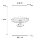Prato de Bolo de Cristal com Pé Angelica 29,5X12,5CM 25554 Wolff Prato de Bolo de Cristal com Pé Angelica 29,5X12,5CM 25554 Wolff