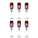 Jogo Taças Lapidadas de Champagne 6 peças 250ml Vidro Sodo-Cálcico Palm Vermelho 25745 Wolff Jogo Taças Lapidadas de Champagne 6 peças 250ml Vidro Sodo-Cálcico Palm Vermelho 25745 Wolff