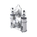 Jogo Galheteiro Inox com Fundo de Vidro 4 peças 17,4X9,1X23,9cm 25796 Bon Gourmet Jogo Galheteiro Inox com Fundo de Vidro 4 peças 17,4X9,1X23,9cm 25796 Bon Gourmet