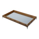 Bandeja Bambu com Pé Niquelado Prateado 46X26X6,5cm 11592 Woodart Bandeja Bambu com Pé Niquelado Prateado 46X26X6,5cm 11592 Woodart