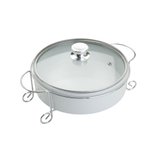Refratário de Porcelana Redondo com Tampa de Vidro 35,5cmx10cm 27386 Bon Gourmet Refratário de Porcelana Redondo com Tampa de Vidro 35,5cmx10cm 27386 Bon Gourmet
