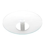 Prato de Vidro Giratório com Base em Aço Inox 40x7cm 27221 Prestige Prato de Vidro Giratório com Base em Aço Inox 40x7cm 27221 Prestige